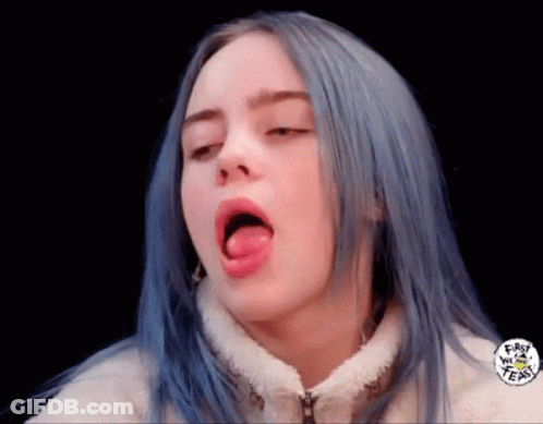 Woman With Blue Hair Sticking Out Tongue GIF