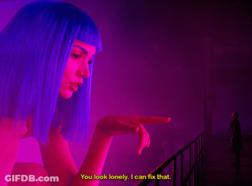 Woman With Blue Hair You Look Lonely GIF