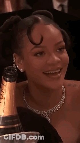Woman With Bottle Of Moet Champagne GIF
