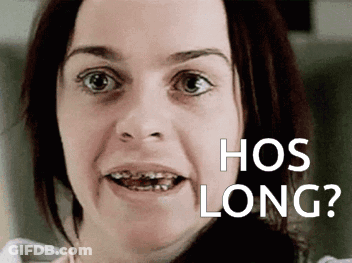 Woman With Braces Smiling Says Ho's Long GIF