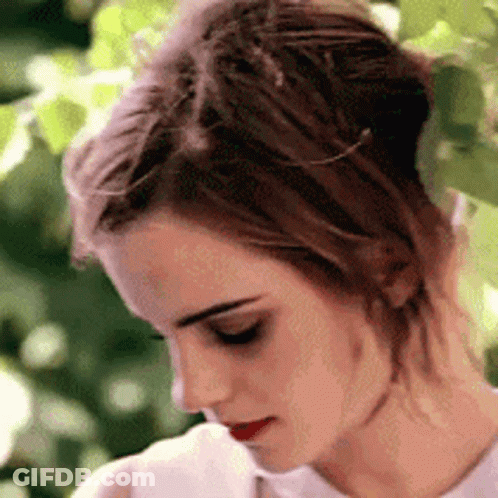 Woman With Braid And Red Lips GIF