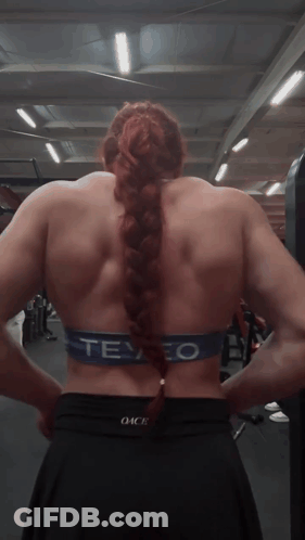 Woman With Braided Ponytail In Gym Wearing Tevao Bra GIF
