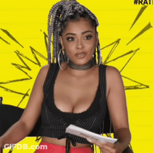 Woman With Braids Holding Paper GIF