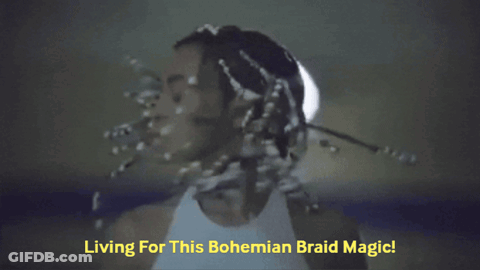 Woman With Braids Living For This Bohemian Braid Magic GIF