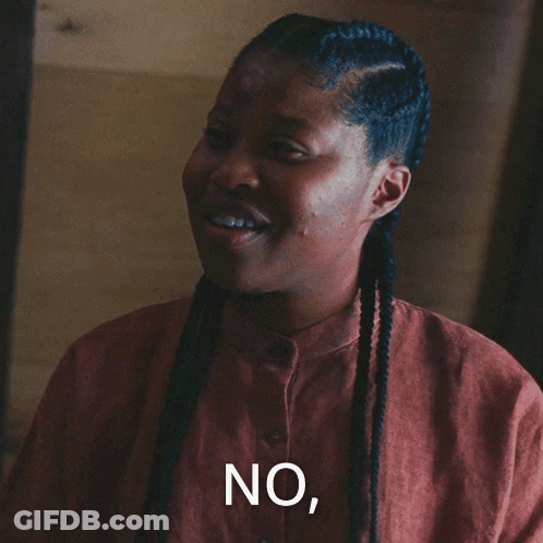 Woman With Braids Making Funny Face Saying I Never Said That GIF