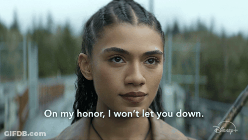 Woman With Braids Saying On My Honor I Won't Let You Down GIF