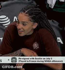 Woman With Braids Smiling In Maroon Shirt GIF
