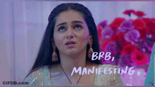 Woman With Brb Manifesting On Face GIF