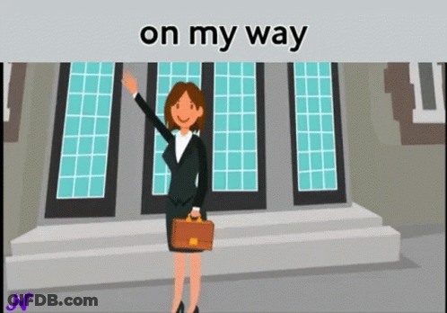 Woman With Briefcase Saying On My Way GIF