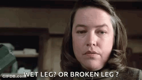Woman With Broken Leg And Wet Leg GIF
