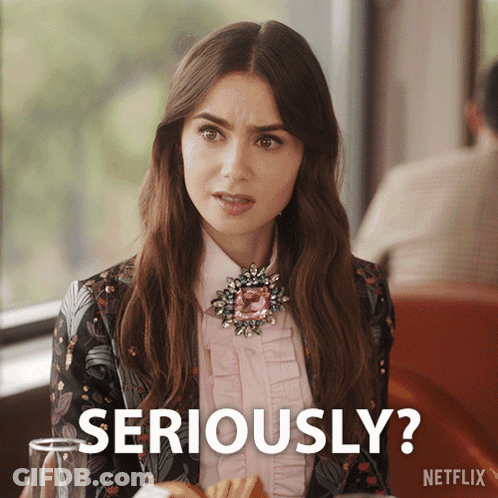 Woman With Brooch Says Seriously On Netflix Ad GIF