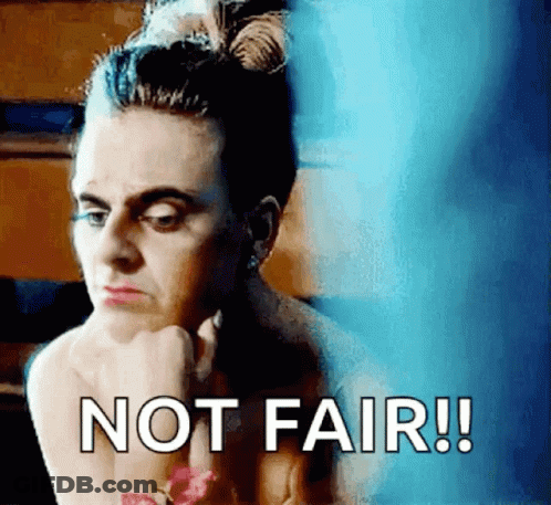 Woman With Bun Saying Not Fair GIF