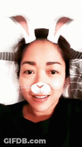 Woman With Bunny Ears GIF