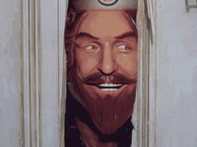 Woman With Burger Whopper Scared GIF