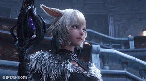 Woman With Cat Ear Holding Sword GIF