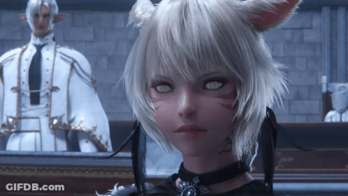 Woman With Cat Ear Looking At Camera GIF