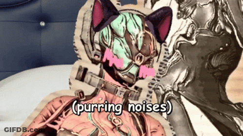 Woman With Cat Ear Mask Purring Noises GIF