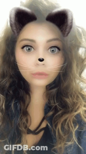 Woman With Cat Ears And Nose GIF