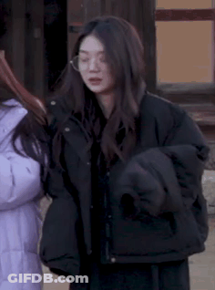 Woman With Choker Looking Up GIF