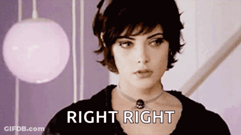 Woman With Choker Saying Right Right Beside Pink Ball GIF
