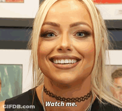 Woman With Choker Smiling Says Watch Me GIF
