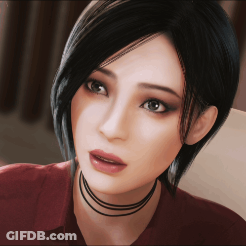 Woman With Choker GIF