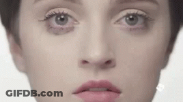 Woman With Closed Eyes And Lipstick GIF