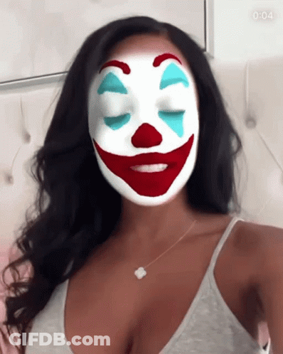 Woman With Clown Face At 4:04 GIF