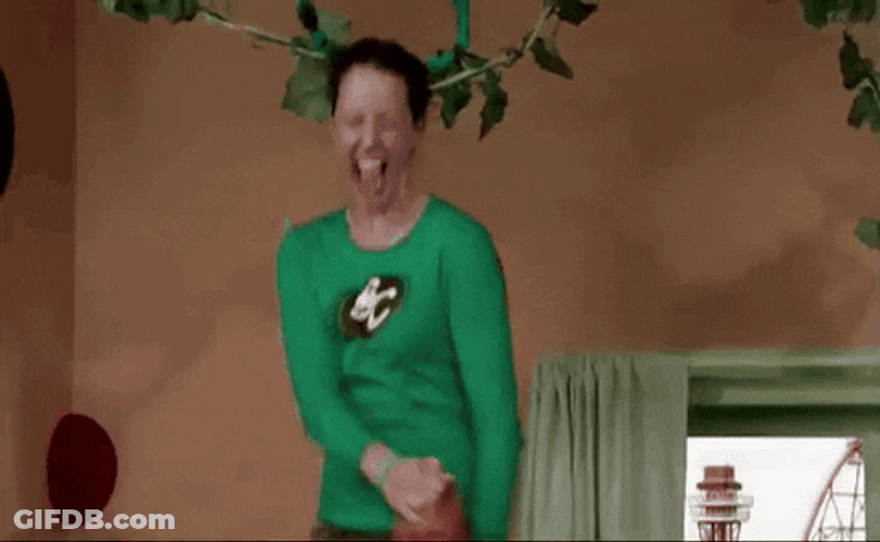 Woman With Crazy Hair Jumping GIF