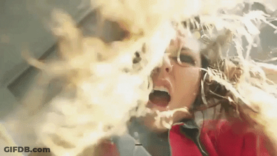 Woman With Crazy Hair Loves It So Much GIF