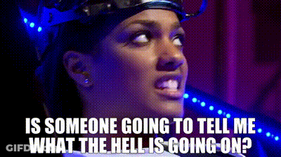 Woman With Crown Asking What The Hell Is Going On GIF
