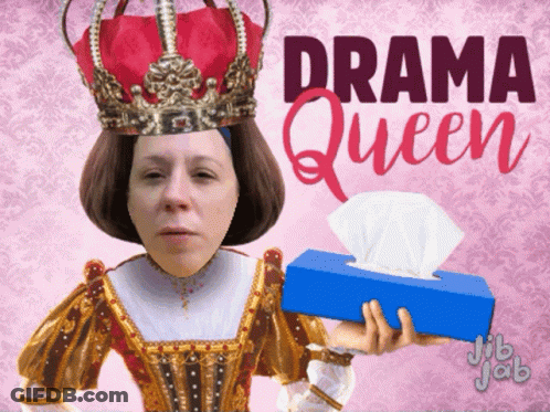 Woman With Crown Holding Tissues Drama Queen GIF