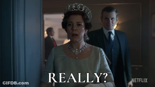 Woman With Crown Next To Man With Book Saying Really GIF