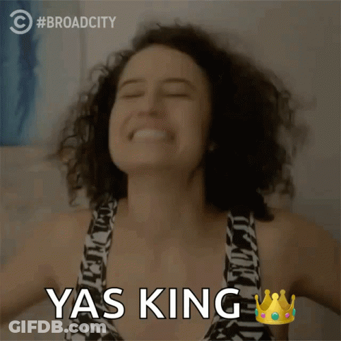 Woman With Crown Smiling Says Yas King GIF