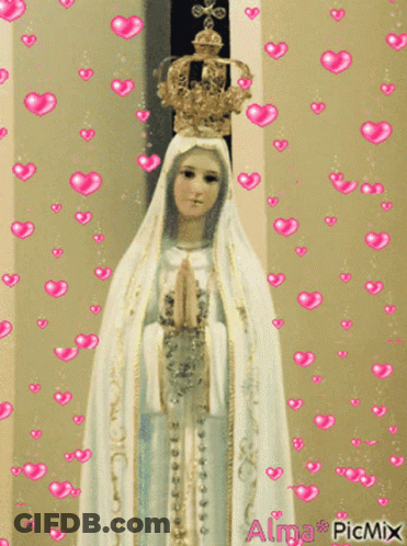 Woman With Crown Surrounded By Pink Hearts GIF