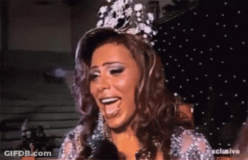 Woman With Crown Talking Into Microphone GIF