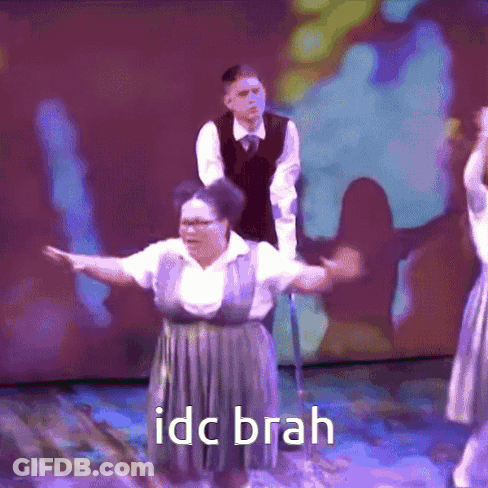 Woman With Crutches Dancing Idc Brah GIF