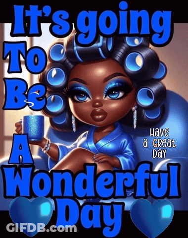 Woman With Curlers Saying It's Going To Be A Wonderful Day GIF