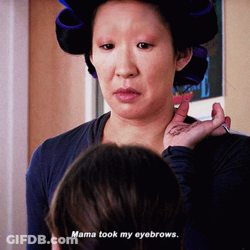 Woman With Curlers Says Mama Took My Eyebrows In Front Of Another Woman GIF