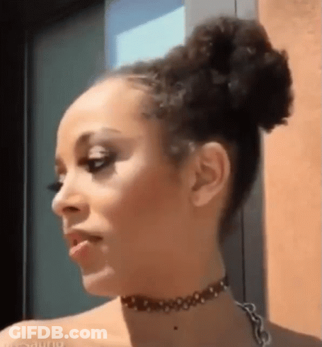 Woman With Curly Hair And Choker GIF