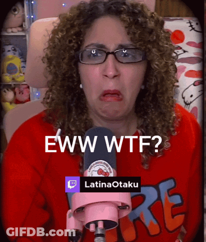 Woman With Curly Hair And Hello Kitty Sweater GIF