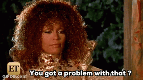 Woman With Curly Hair Asking Problem With That GIF