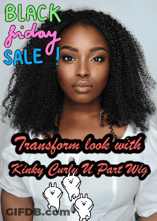 Woman With Curly Hair At Black Friday Sale GIF