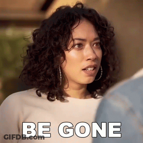 Woman With Curly Hair Be Gone GIF