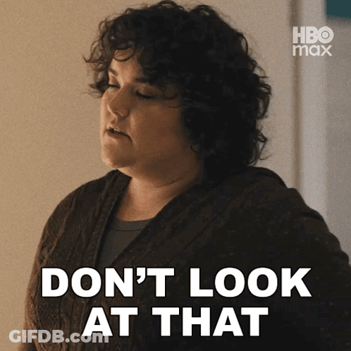 Woman With Curly Hair Don't Look At That GIF