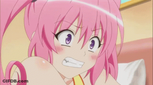 Woman With Curly Hair, Glasses, And Pink Hello Kitty Shirt GIF