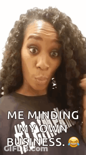 Woman With Curly Hair Making Funny Face GIF