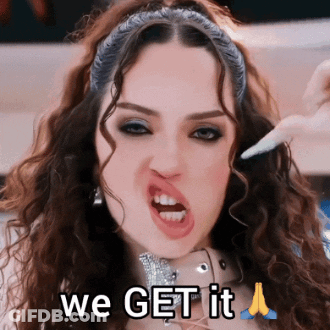 Woman With Curly Hair Making Funny Face We Get It GIF