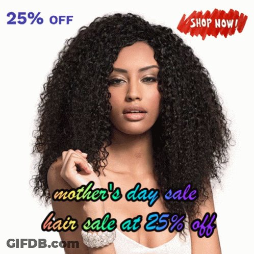 Woman With Curly Hair Mother's Day Sale GIF