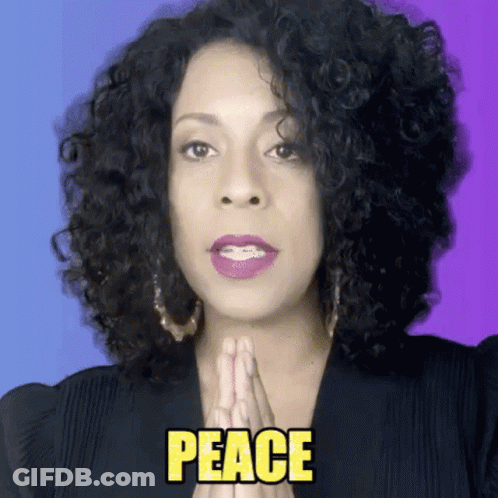 Woman With Curly Hair Praying Peace GIF